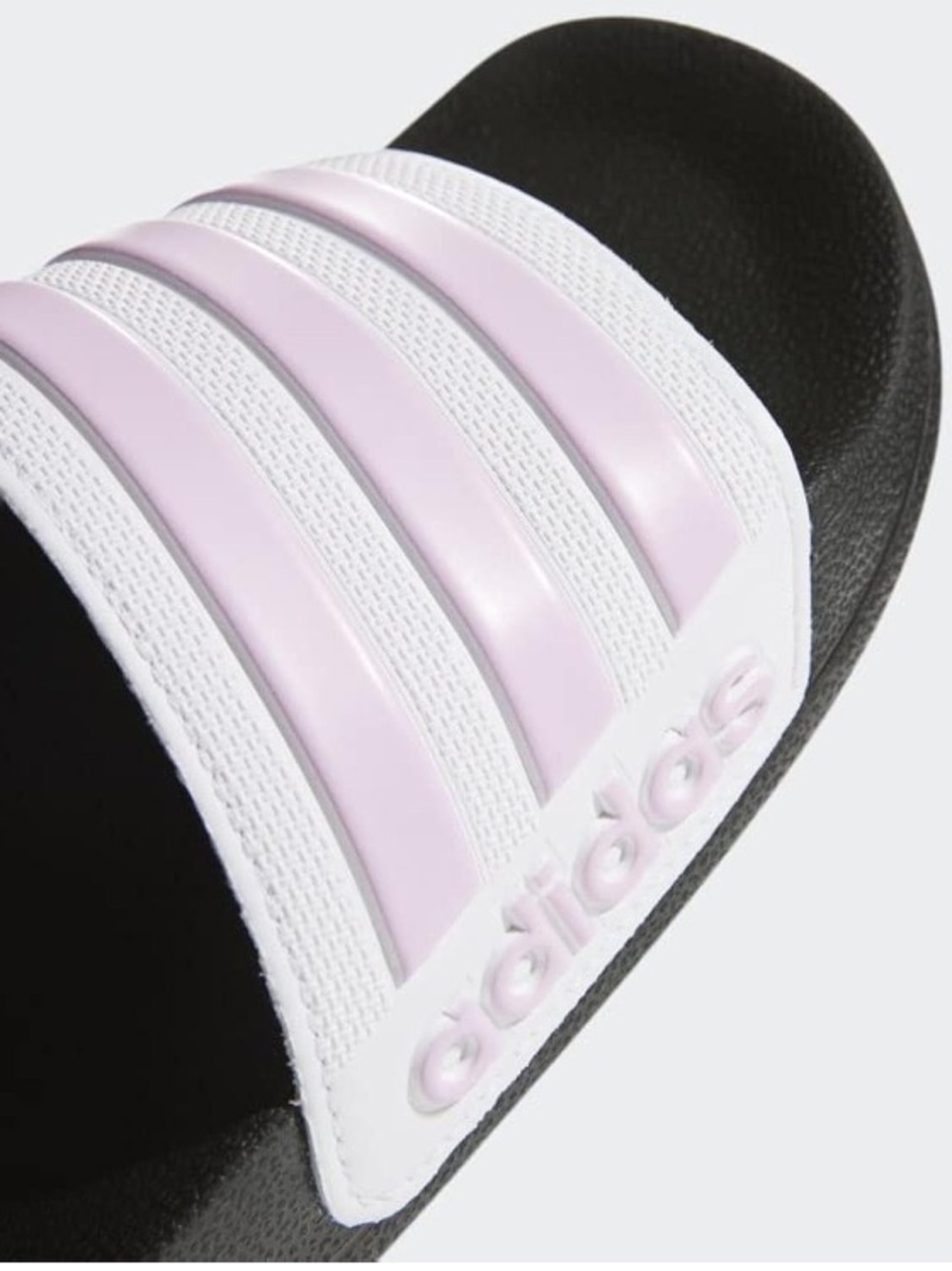 Adidas Adilette Shower Slides - CREAM WHITE / LILAC 3-Stripes ✨-NWB - Picture 10 of 11